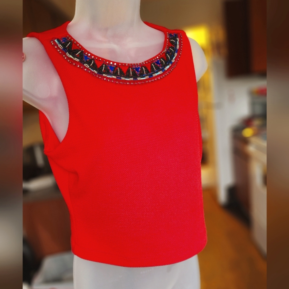 Bisou Bisou Michele Bohbot Lined Beaded Sz M